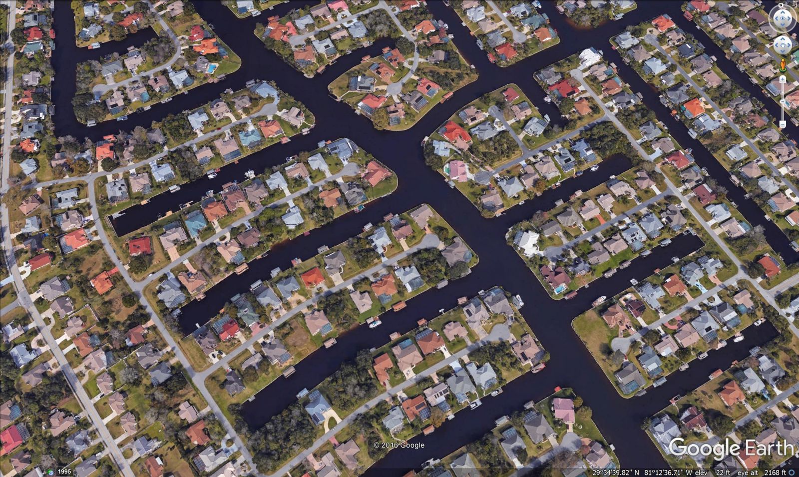 C-Section of Palm Coast, FL - Google Earth